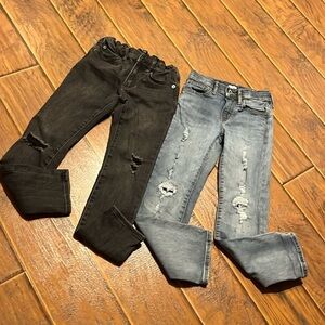 Boys Two Pair Skinny Jeans  - Size 8